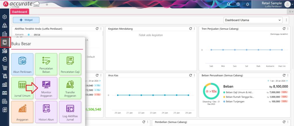 Fitur Monitor Anggaran Accurate Online