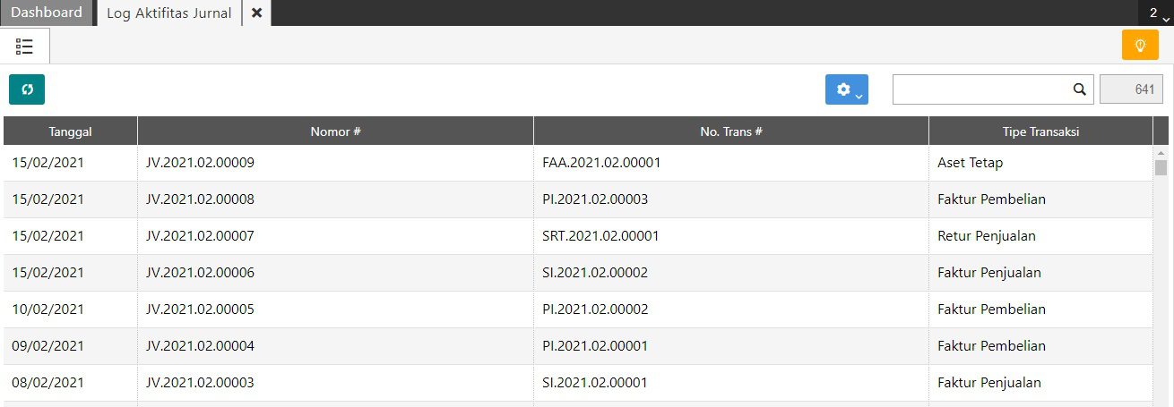 log aktifitas jurnal accurate online