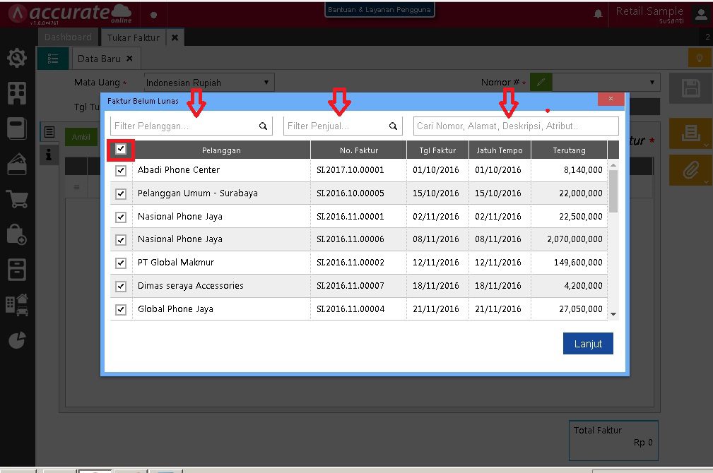 fitur tukar faktur accurate online