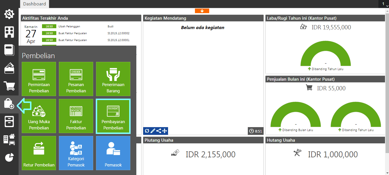 fitur pembayaran pembelian accurate online