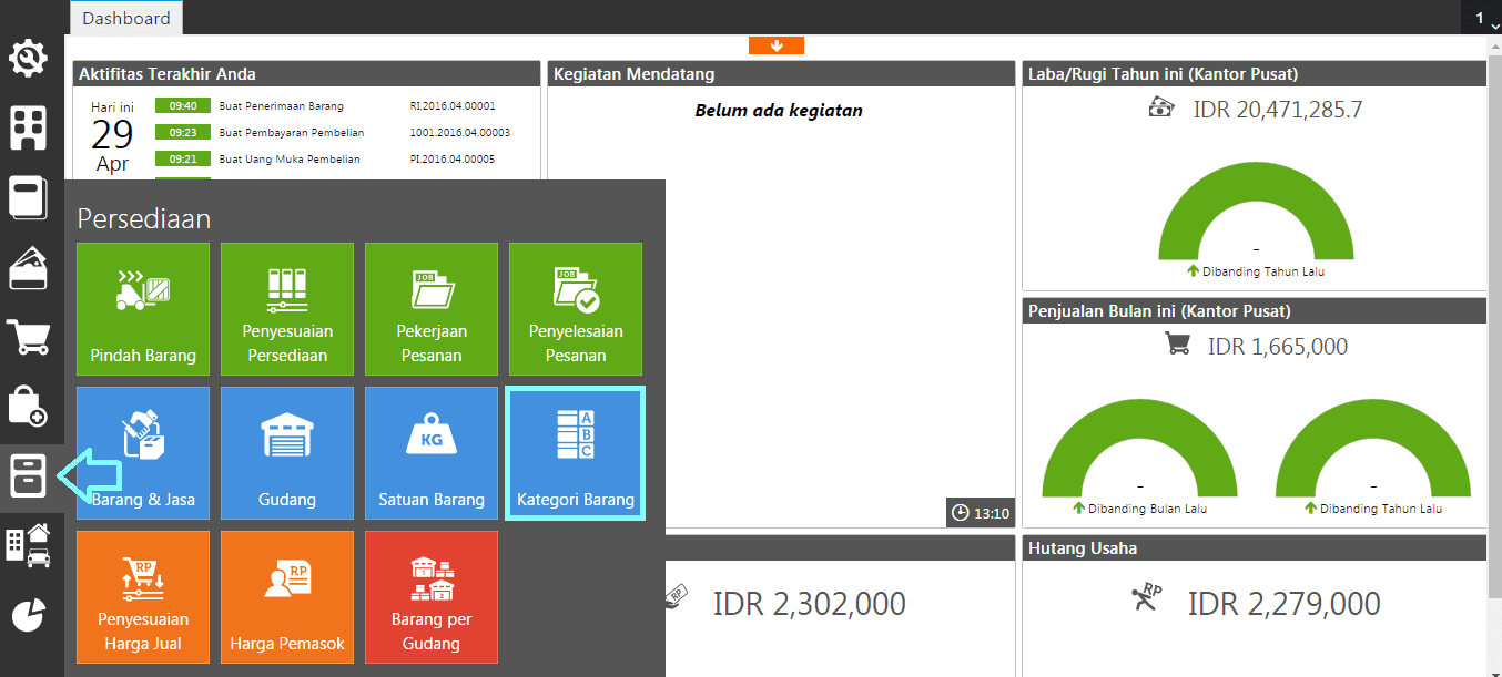 fitur kategori barang accurate online