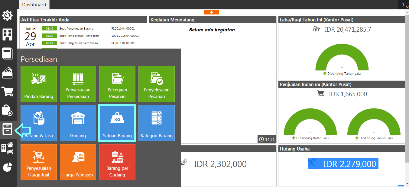 fitur satuan barang accurate online