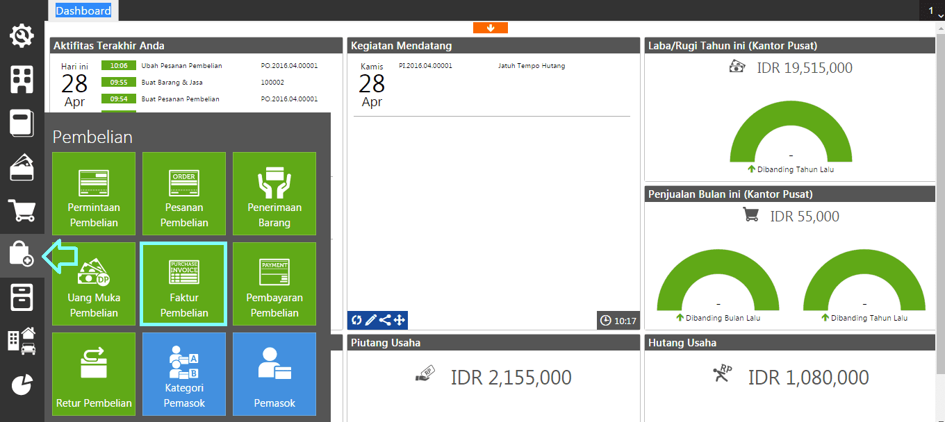 fitur faktur pembelian accurate online