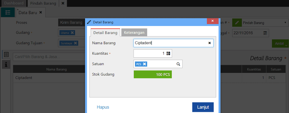 fitur pemindahan barang accurate online
