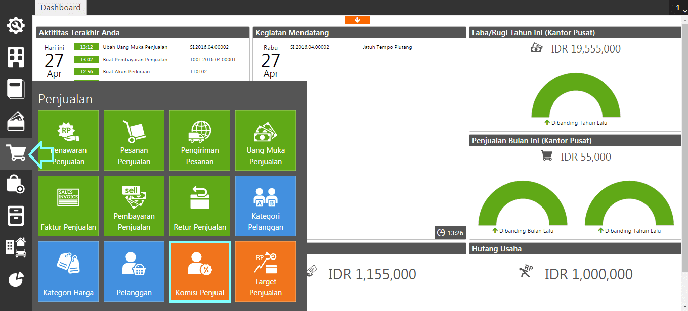 fitur komisi penjual accurate online