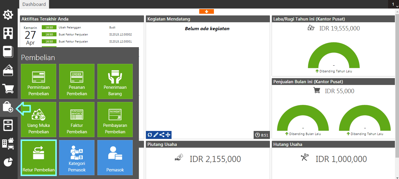 fitur retur pembelian accurate online