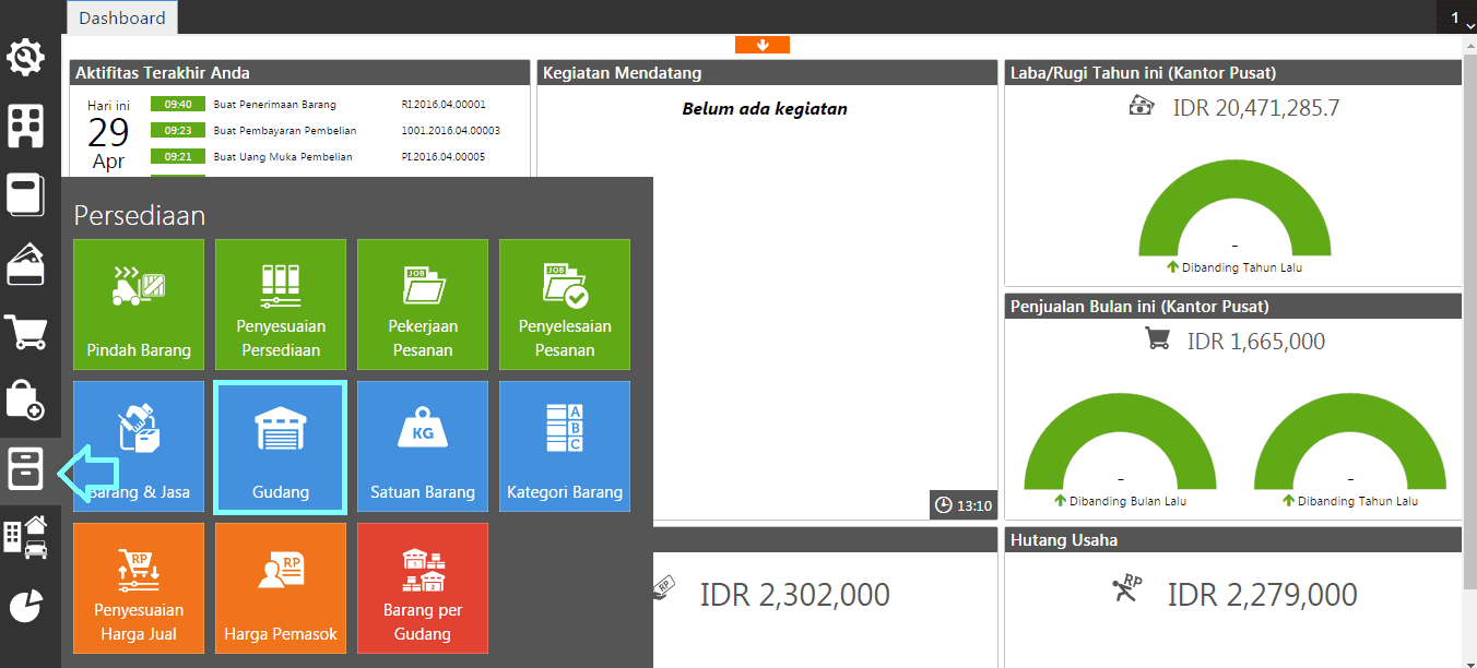 fitur gudang accurate online