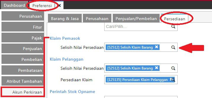 fitur klaim pemasok accurate online