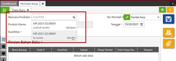 fitur perintah kerja accurate online