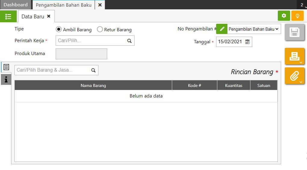 fitur pengambilan bahan baku accurate online
