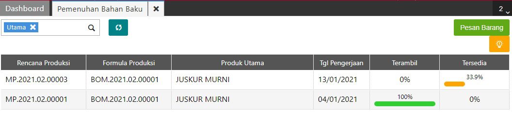 fitur pemenuhan bahan baku accurate online