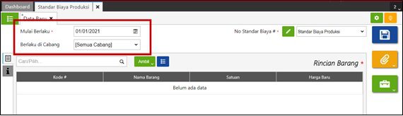 fitur standar biaya produksi accurate online
