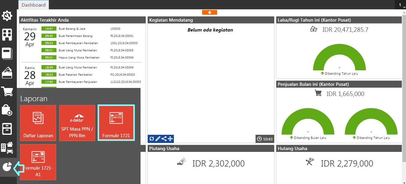 fitur formulir 1721 accurate online