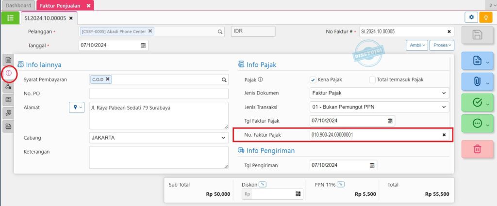 fitur penomoran faktur pajak accurate online