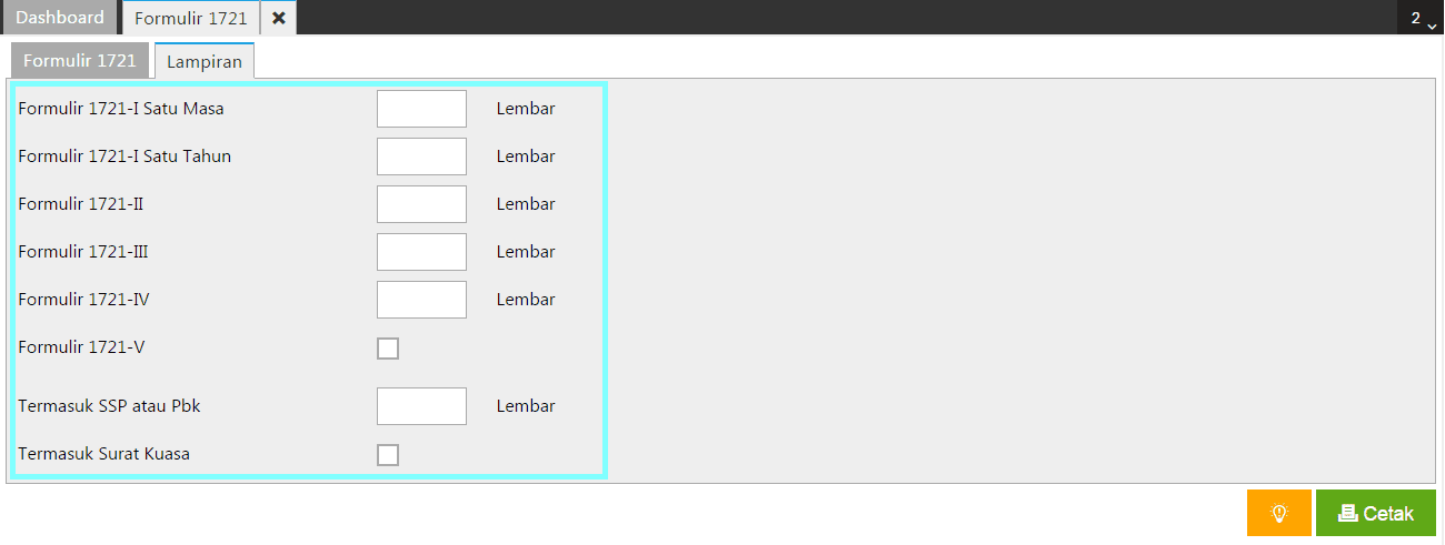fitur formulir 1721 accurate online